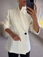 Aurohaya Satin Blazer for Women Elegant Oversized Casual Jacket